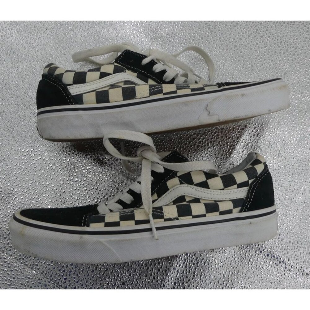 Vans Checkerboard Womens 6 Old Skool Sneakers US Men 4.5 Black/White